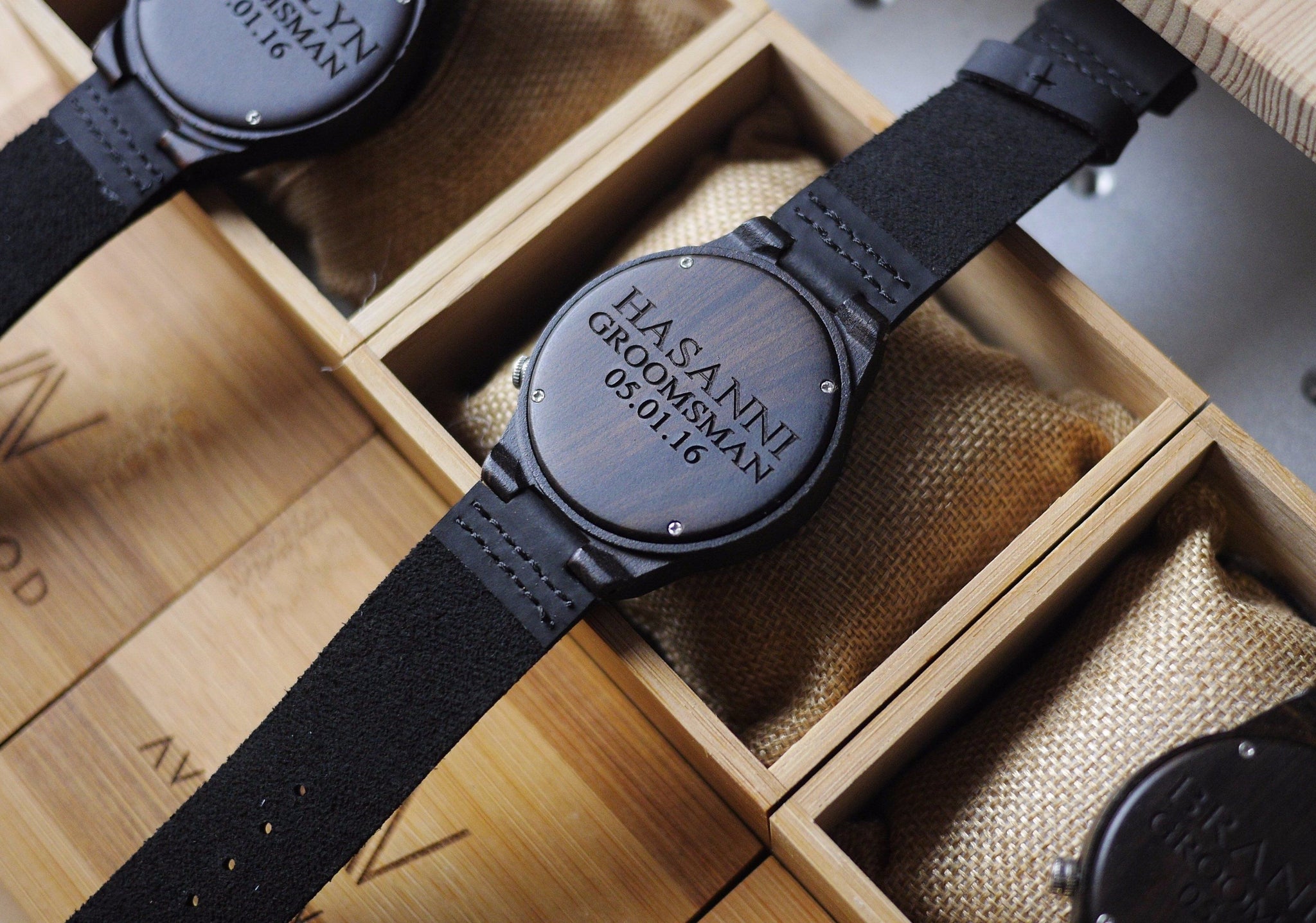 EBONY WOOD WATCH - LEATHER STRAP (45MM) by AVANTWOOD