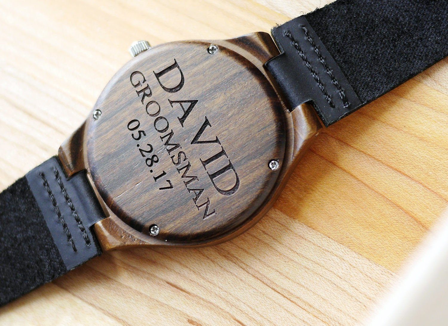 EBONY WOOD WATCH - LEATHER STRAP (45MM) by AVANTWOOD